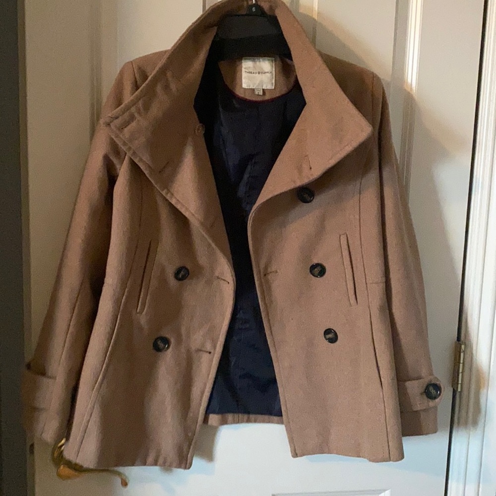 Tan peacoat